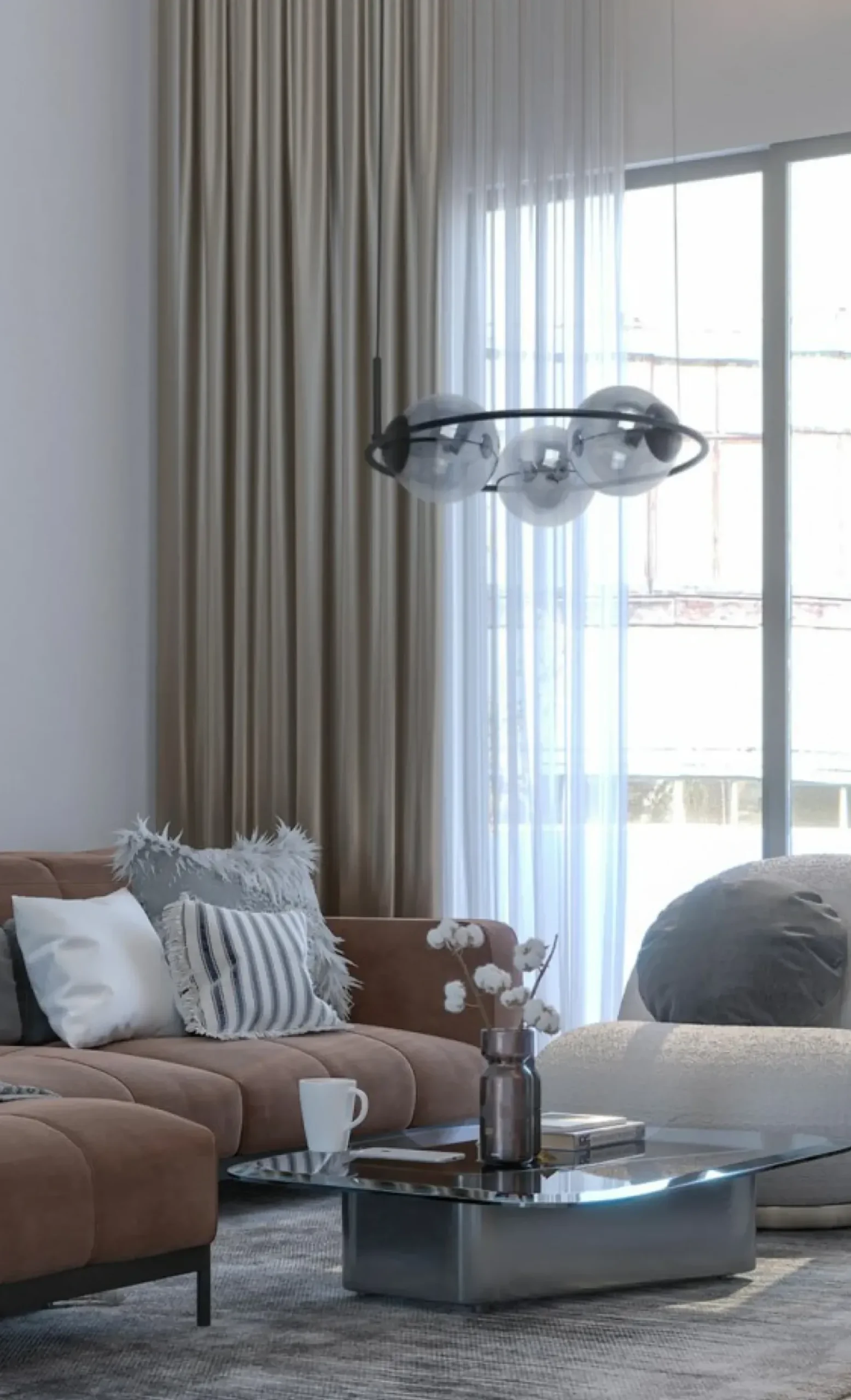Sklep Kaja Dekoracyjna lampa wisząca z okręgiem i kloszami K-5114 z serii DAVOS Outlet