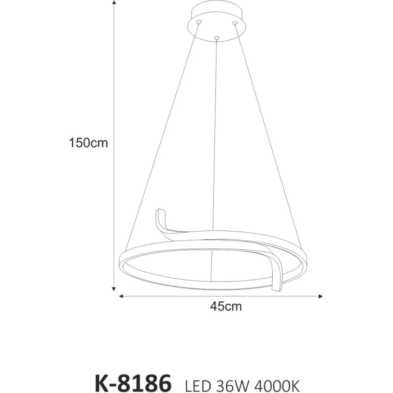 Sklep Kaja Dekoracyjna lampa wisząca, ledowy okrąg K-8186 z serii KALPA | Kaja Oświetlenie czarny Shop