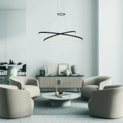 Sklep Kaja Dekoracyjna lampa wisząca do salonu LP-940/2P BK CCT HALIFAX | Kaja Shop