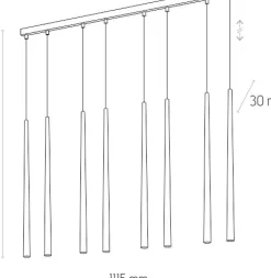 Sklep Kaja Dekoracyjna lampa wisząca z tubami TK 6423 PIANO | Kaja Oświetlenie New