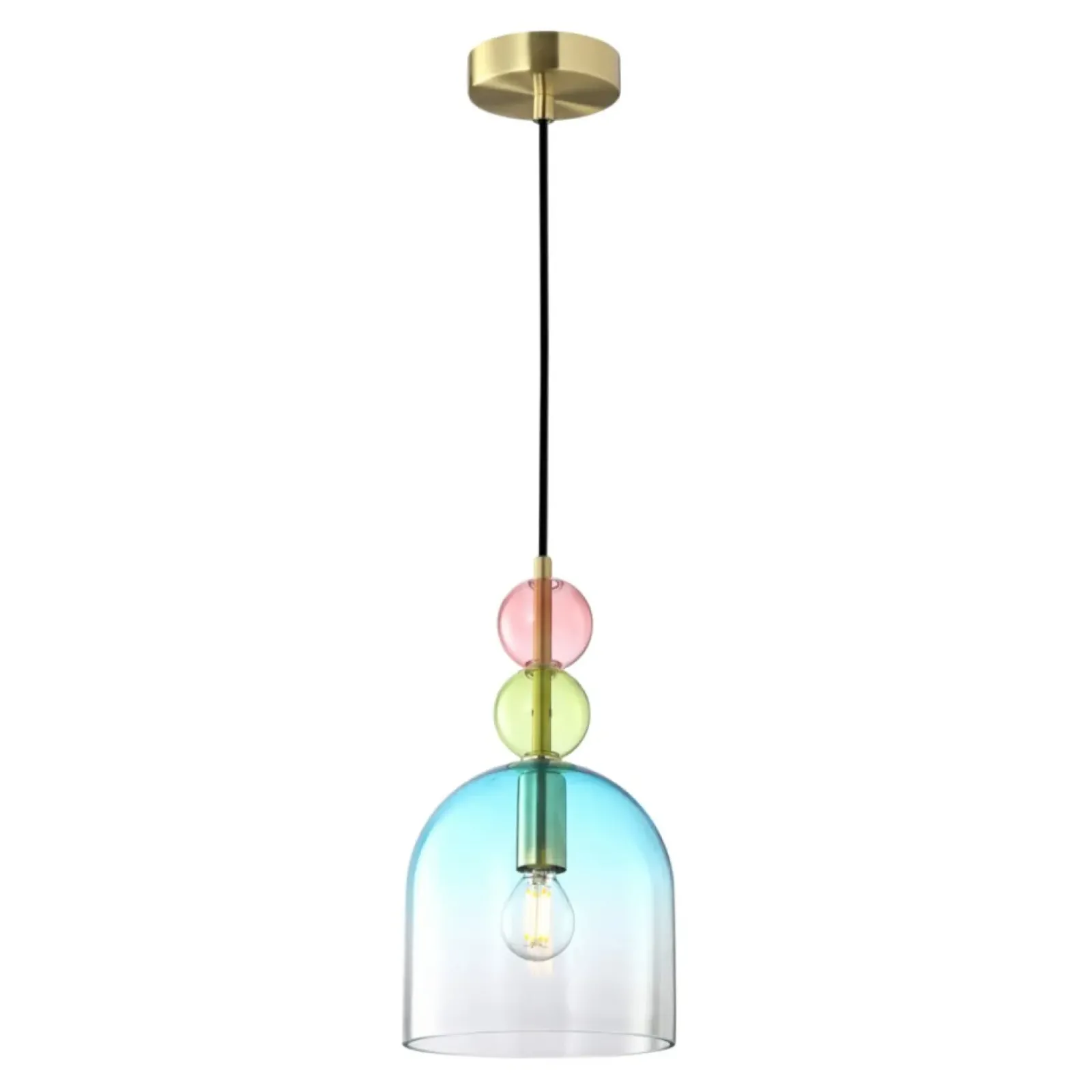Sklep Kaja Dekoracyjna lampa z kolorowym kloszem PND-37462A-MC-GD MANSO | Kaja Store