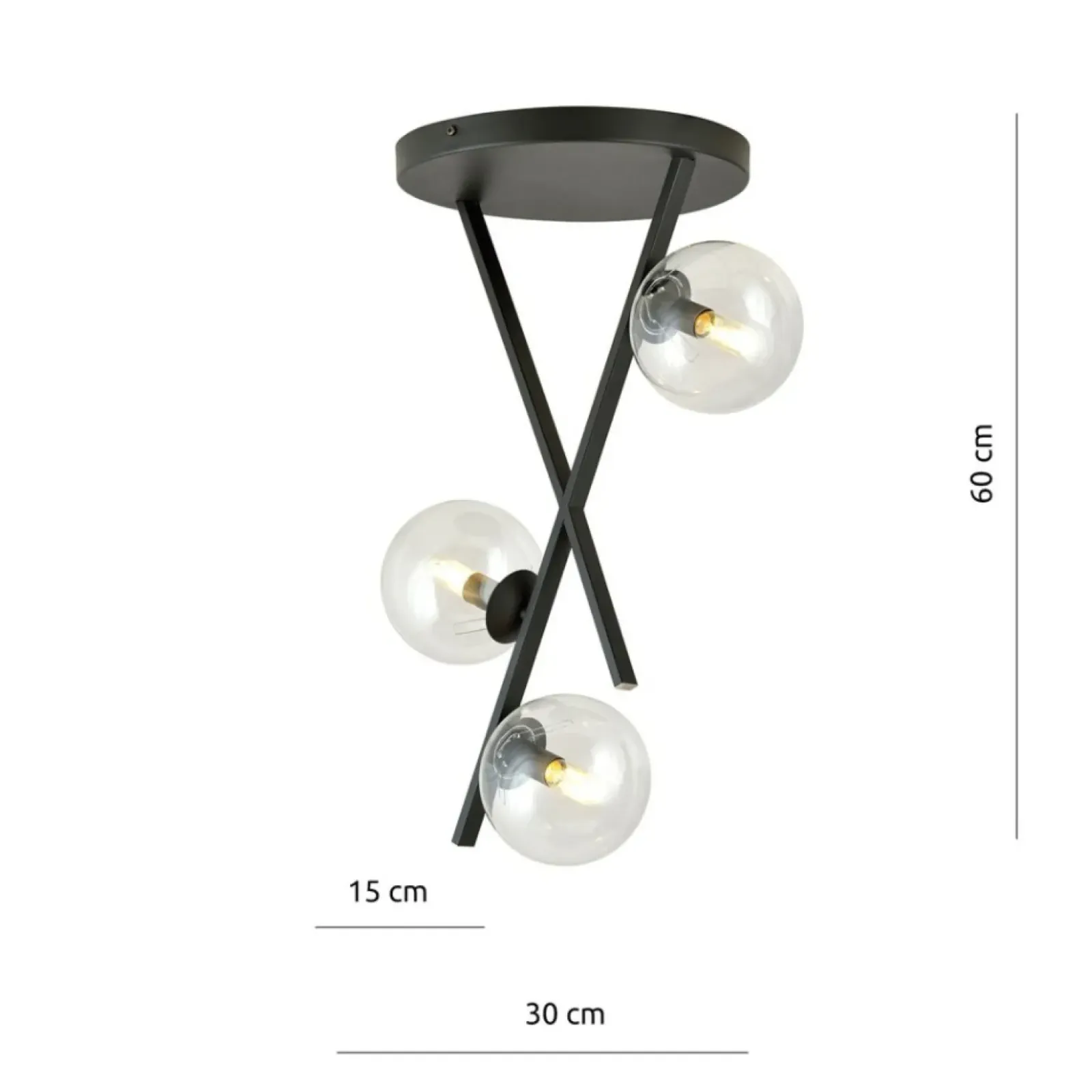 Sklep Kaja Dekoracyjna lampa z przezroczystymi kloszami 1195/3 z serii RIVER czarny Best Sale