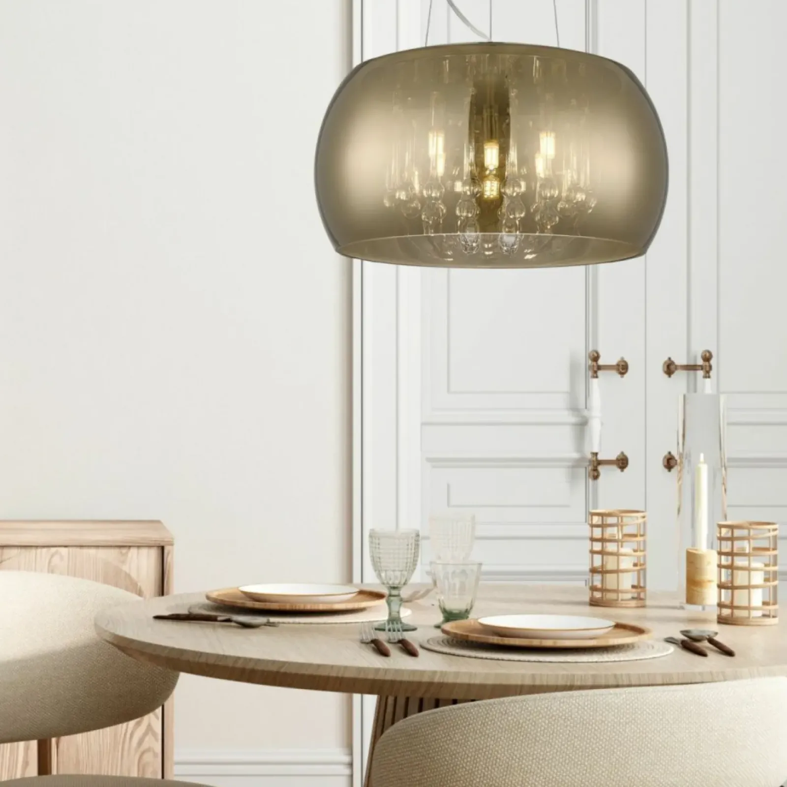 Sklep Kaja Dekoracyjna lampa ze złotym kloszem P0076-05L-F7HF CRYSTAL | Kaja Cheap