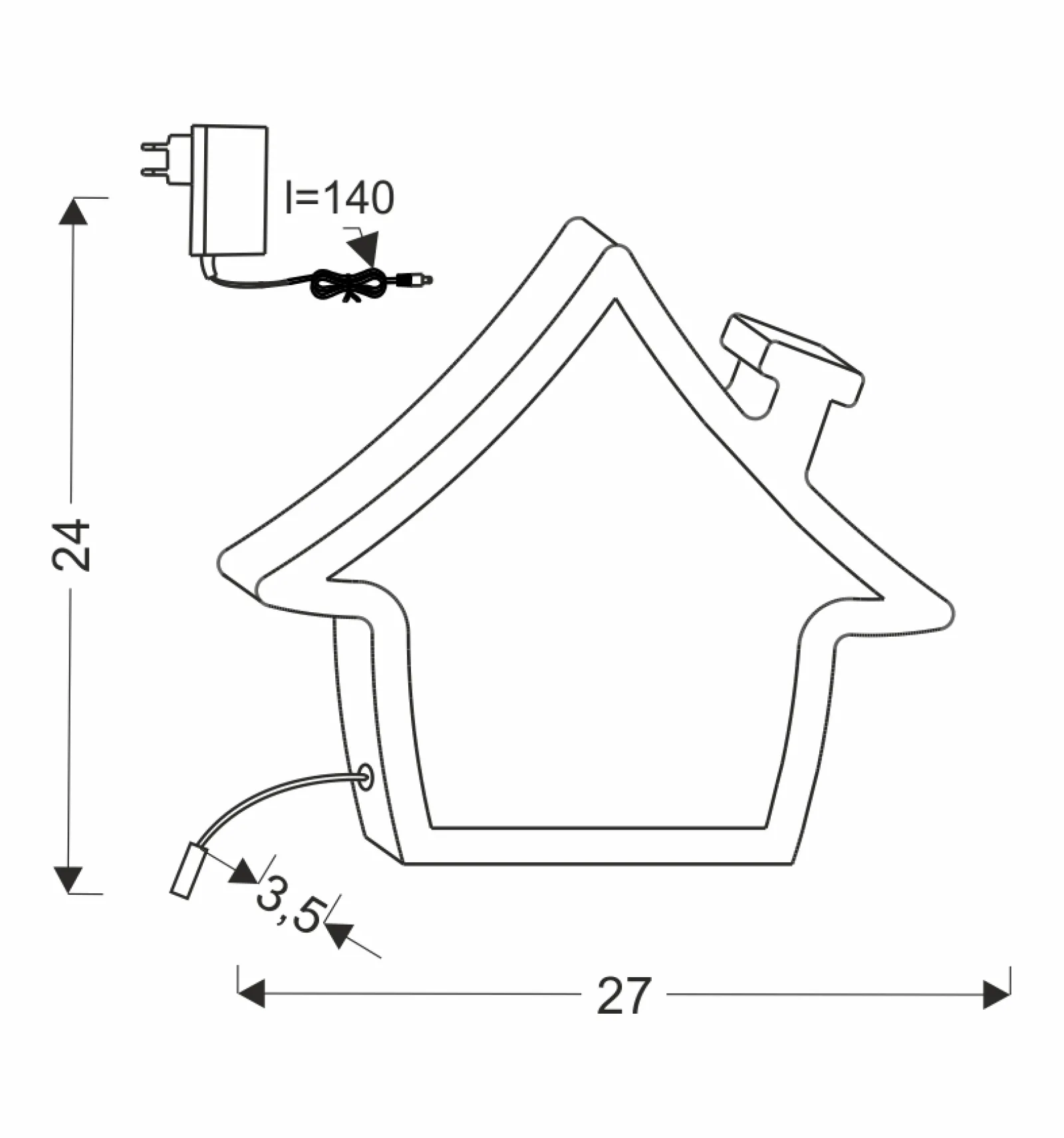 Sklep Kaja Dekoracyjna lampka nocna do pokoju dziecka 41-11732 HOUSE | Kaja* Lampy Led
