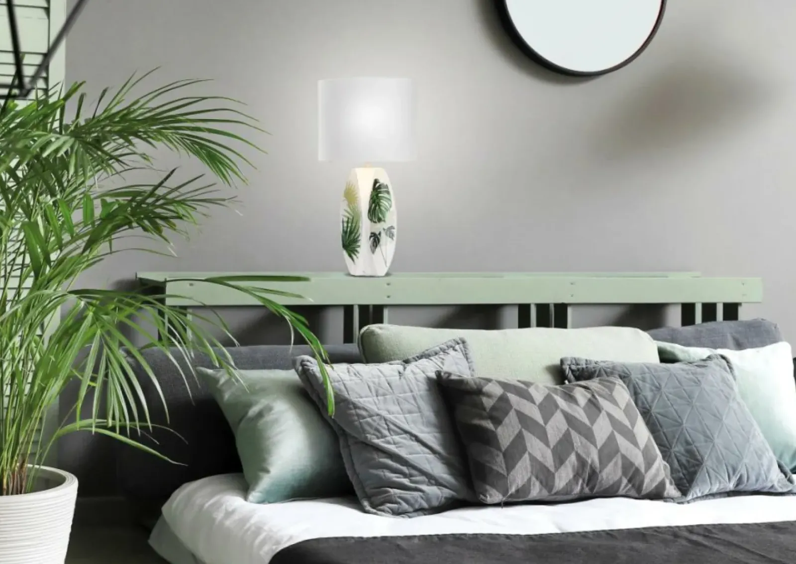 Sklep Kaja Dekoracyjna lampka nocna, monstera 41-79978 PALMA | Kaja Oświetlenie* Lampki Stołowe Z Abażurem