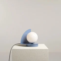 Sklep Kaja Dekoracyjna, niebieska lampka nocna ⌀14cm 1125B16 z serii LOOP | Kaja Oświetleni* Nowoczesne Lampki Stołowe