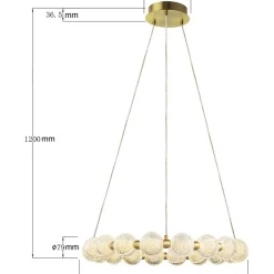 Sklep Kaja Dekoracyjna obręcz LED z kloszami LP-2202/18P GD DIAMOND | Kaja Discount
