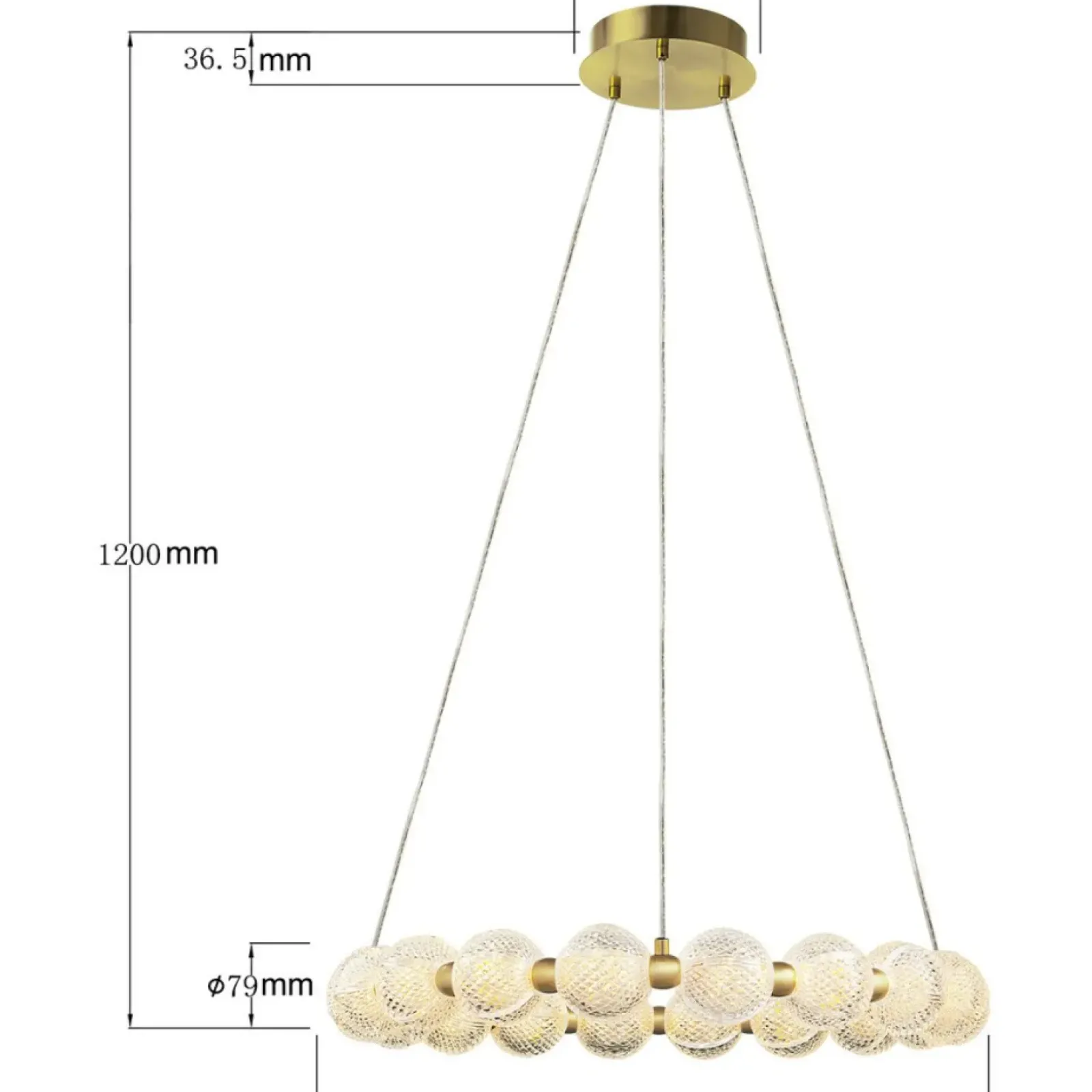 Sklep Kaja Dekoracyjna obręcz LED z kloszami LP-2202/18P GD DIAMOND | Kaja Discount