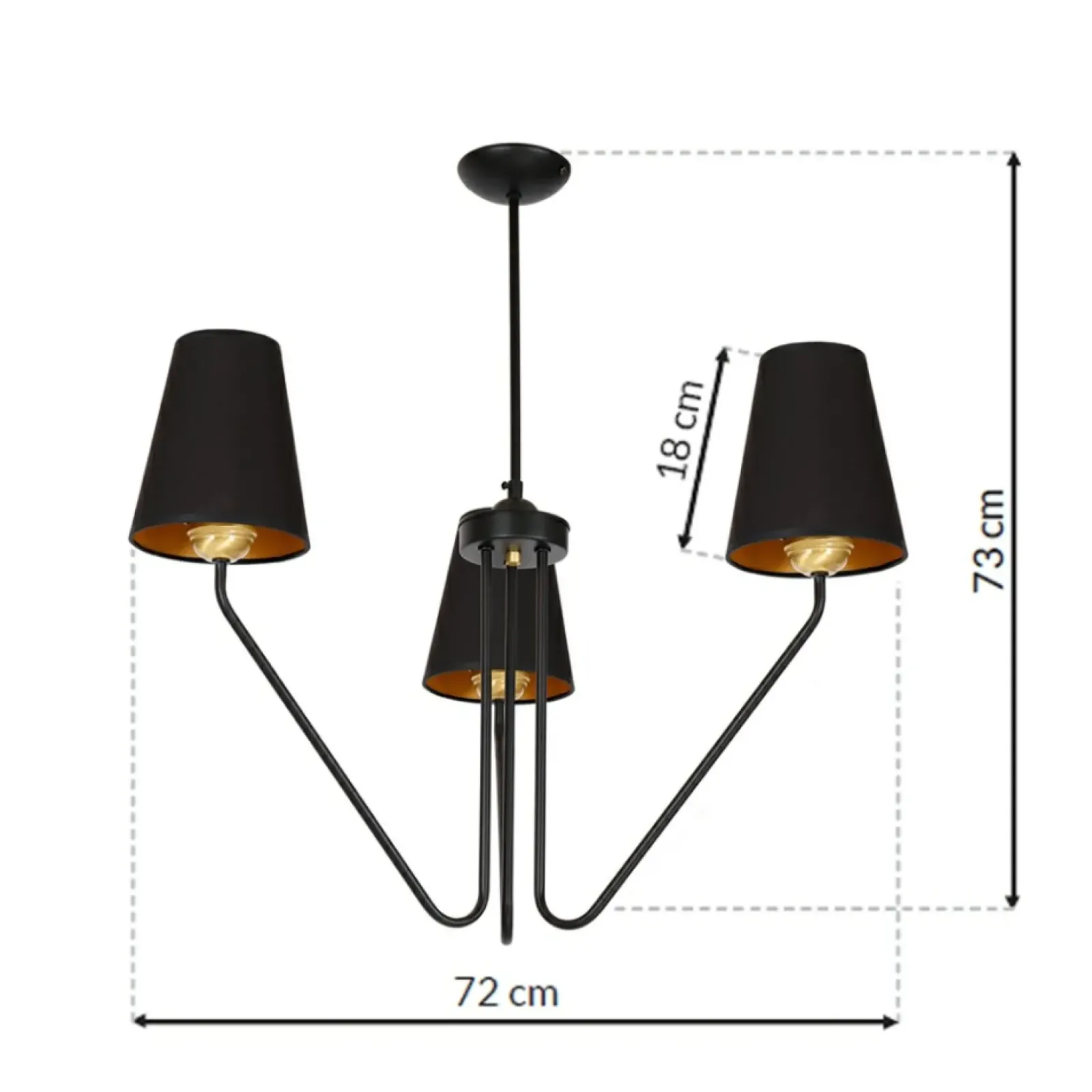 Sklep Kaja Dekoracyjna, potrójna, czarna lampa sufitowa MLP4912 z serii VICTORIA | Kaja Ośw Sale