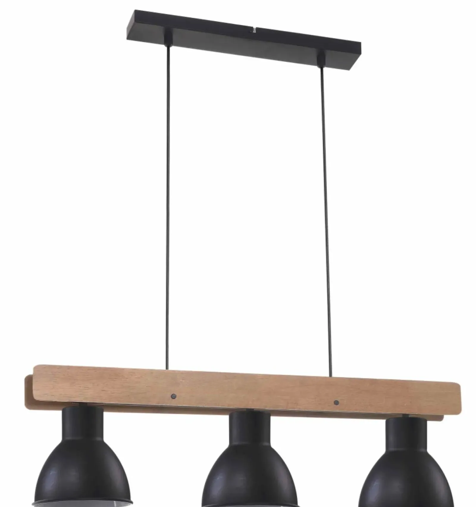 Sklep Kaja Dekoracyjna, potrójna lampa wisząca z drewnem 33-73471 z serii VARIO czarny Outlet