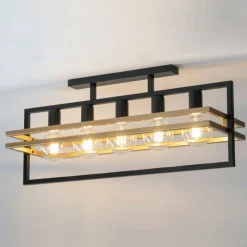 Sklep Kaja Dekoracyjna, szeroka lampa sufitowa nad stół SIG 32407 MERCI CZ/ZŁ Outlet
