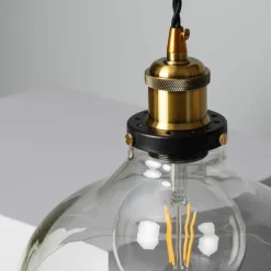 Sklep Kaja Dekoracyjna, szklana lampa wisząca retro ABR-SLWH HINTI | Kaja czarny Online