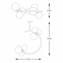 Sklep Kaja Dekoracyjna, złota lampa sufitowa C0454-06Q-F7AA MOLECULE | Kaja Cheap