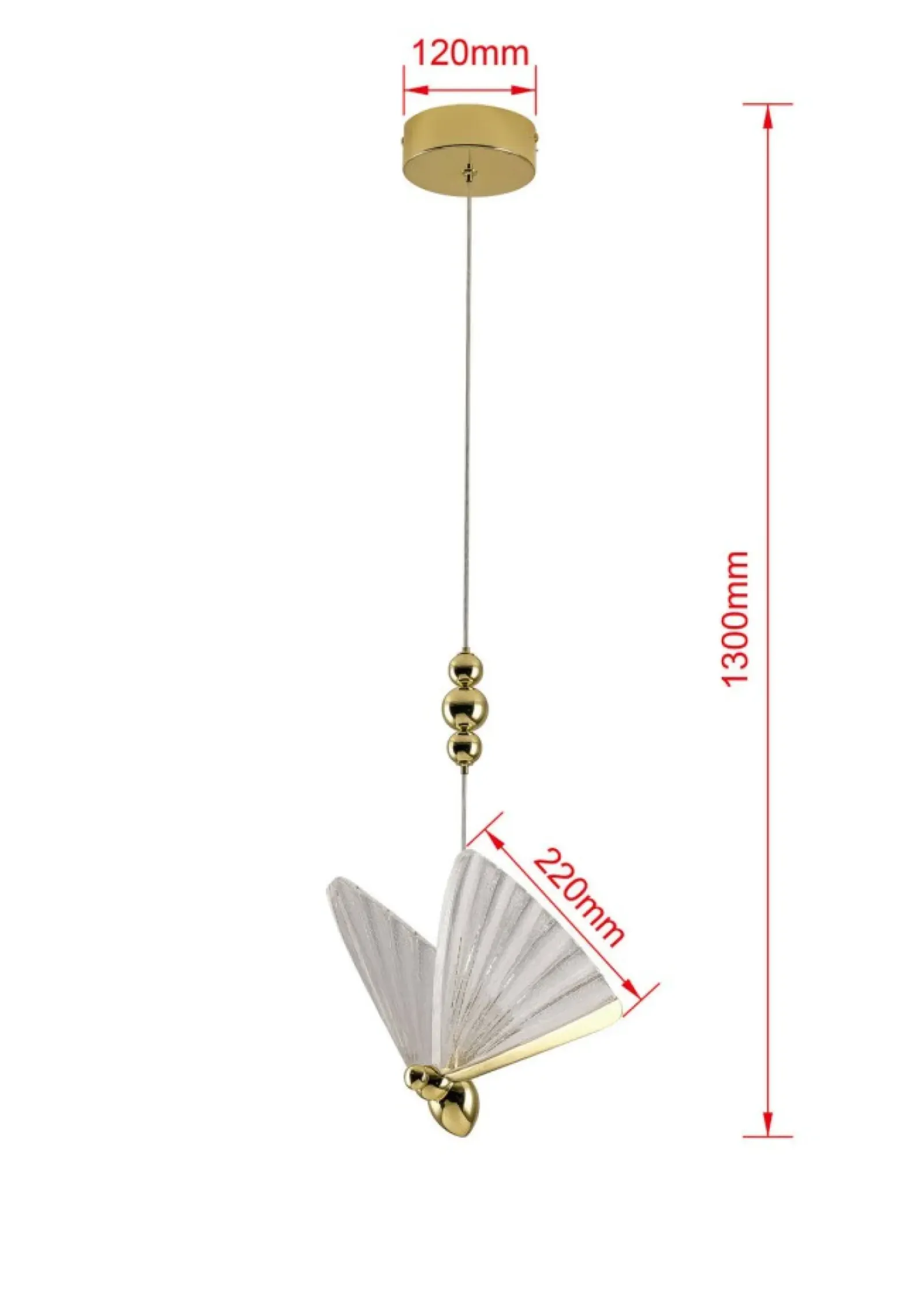 Sklep Kaja Dekoracyjna, złota lampa wisząca art deco LP-1715/1P MARIPOSA | Kaja Fashion