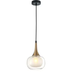 Sklep Kaja Dekoracyjna, złota lampa wisząca PND-99709-1-BRO-CL z serii KONILA Outlet