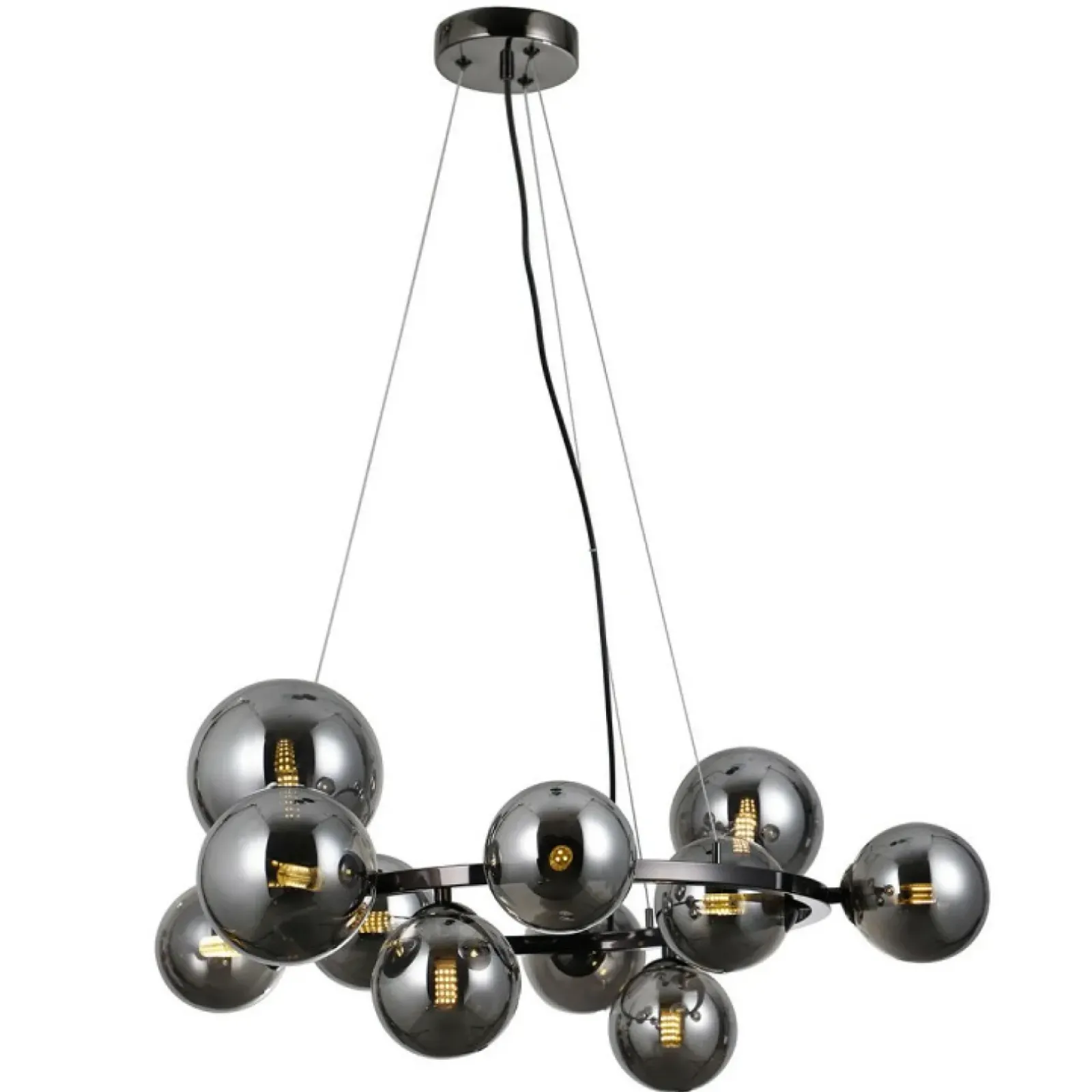 Sklep Kaja Dekoracyjny, czarny żyrandol do salonu PND-406007-11A-BCR - CANELLO Discount