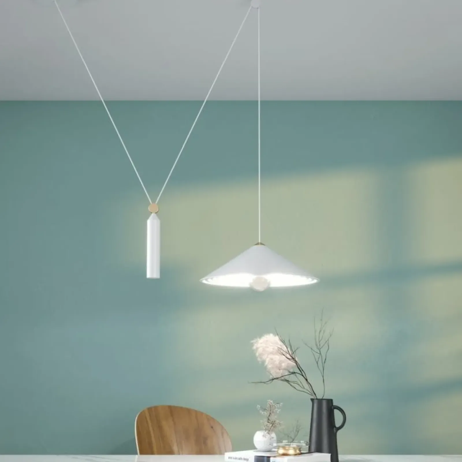 Sklep Kaja Dekoracyjny żyrandol do powieszania, do kuchni P080PL-01W z serii PESO biały Fashion