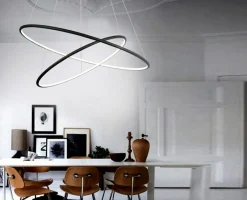Sklep Kaja Designerka lampa czarne obręcze LED ML508 ORION BLACK | Kaja Discount