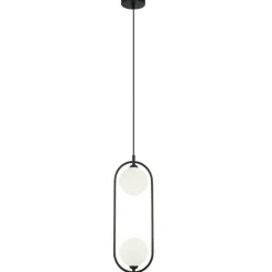 Sklep Kaja Designerska, czarna lampa wisząca do kuchni PND-3965-2-BK - LUPUS New