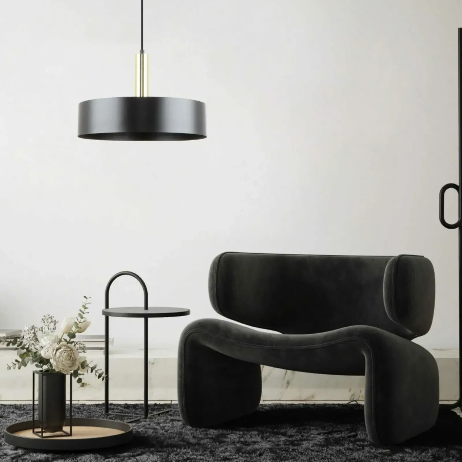 Sklep Kaja Designerska, czarno-złota lampa wisząca do salonu A8133 z serii LEO Discount