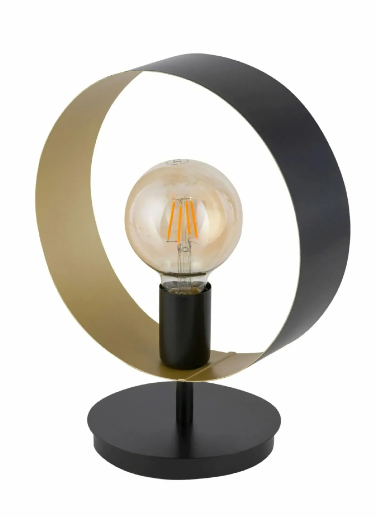 Sklep Kaja Designerska czarno-złota lampka stołowa obręcz SIG 50278 z serii HAPPY* Nowoczesne Lampki Stołowe