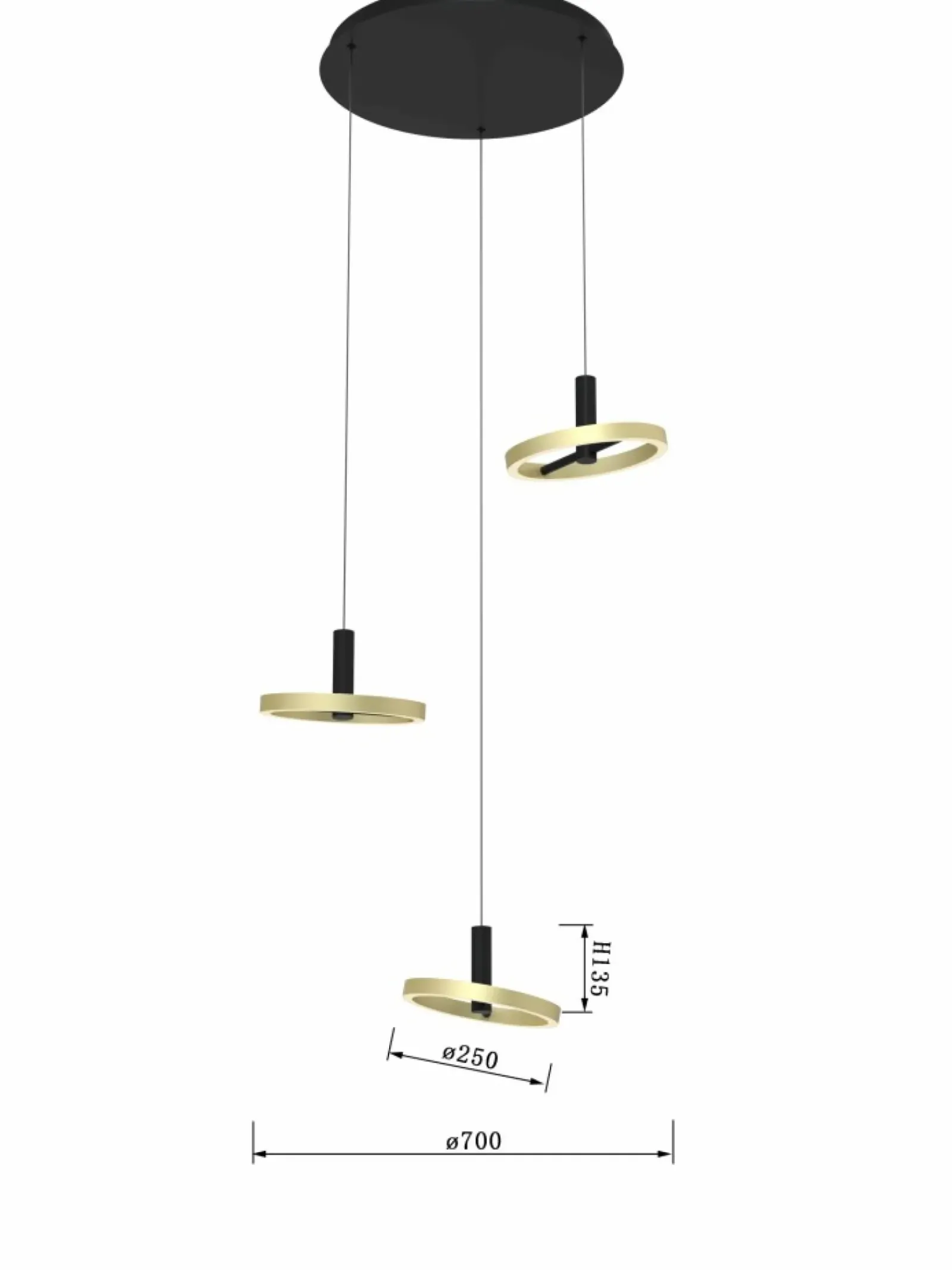 Sklep Kaja Designerska, czarno-złota lampa wisząca LED WF 5016-304 BREST | Kaja Cheap