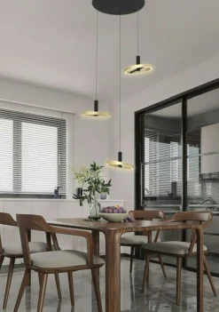 Sklep Kaja Designerska, czarno-złota lampa wisząca LED WF 5016-304 BREST | Kaja Cheap