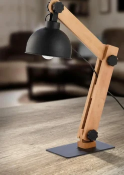 Sklep Kaja Designerska, drewniana lampa biurkowa TK 5021 OSLO | Kaja Oświetlenie* Lampki Biurkowe