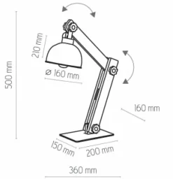 Sklep Kaja Designerska, drewniana lampa biurkowa TK 5021 OSLO | Kaja Oświetlenie* Lampki Biurkowe