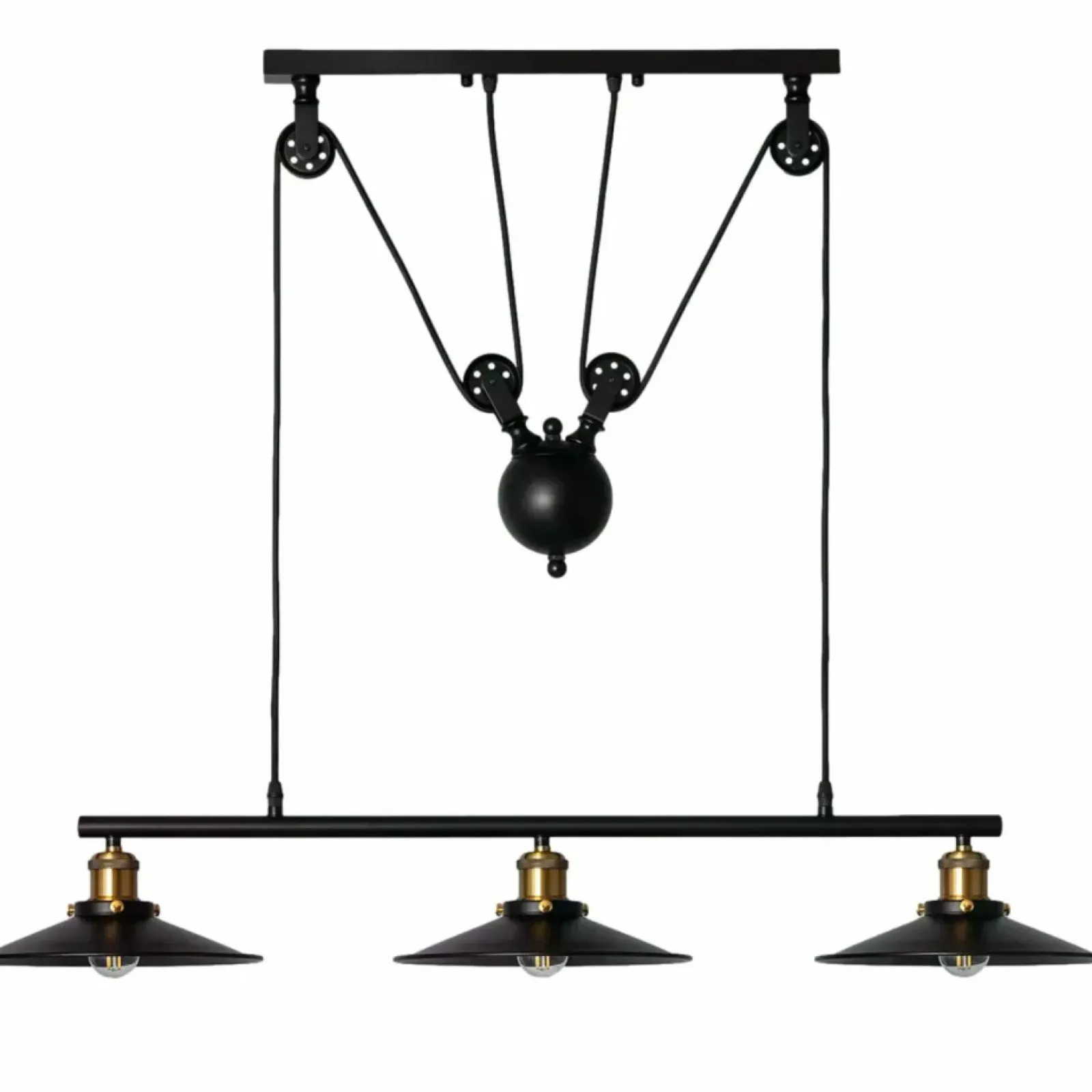 Sklep Kaja Designerska, industrialna lampa nad stół ABR-LWR-3XE27 MONTE | Kaja czarny Best