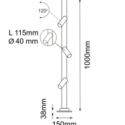 Sklep Kaja Designerska lampa ogrodowa z tubami 100cm ANT 9911 GOSEN | Kaja* Lampy Ogrodowe Stojące