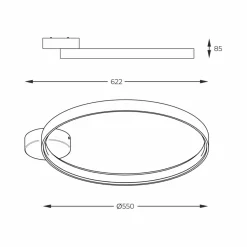 Sklep Kaja Designerska lampa sufitowa, czarny, ledowy okrąg LA0770 z serii CIRCLE Sale