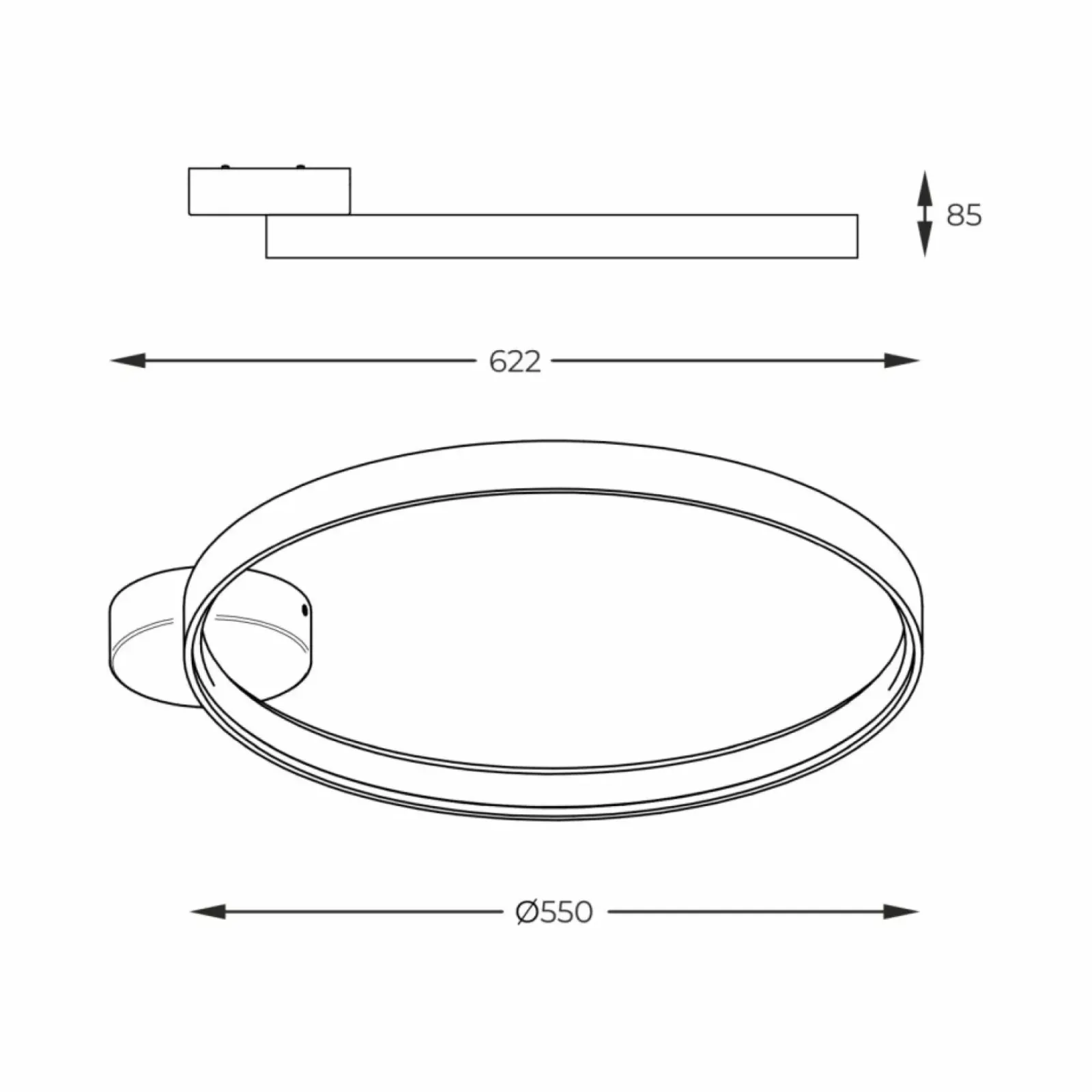 Sklep Kaja Designerska lampa sufitowa, czarny, ledowy okrąg LA0770 z serii CIRCLE Sale