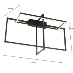 Sklep Kaja Designerska lampa sufitowa LED 4000K LP-980/3D4 BK z serii FRAME 3D Fashion