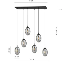 Sklep Kaja Designerska lampa wisząca z grafitowymi kloszami 1266/6 z serii ASTRAL Cheap