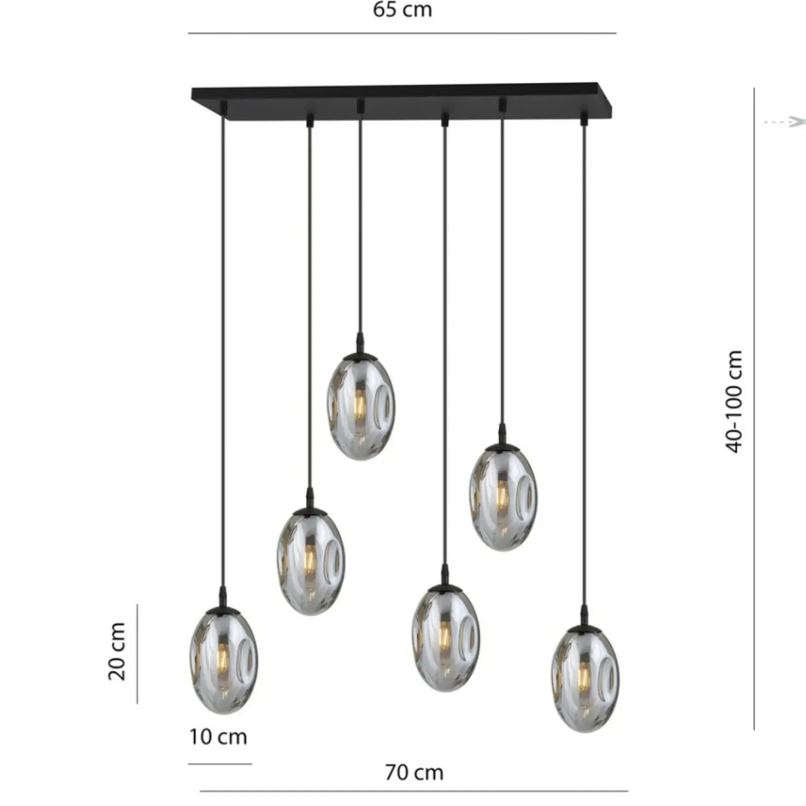 Sklep Kaja Designerska lampa wisząca z grafitowymi kloszami 1266/6 z serii ASTRAL Cheap