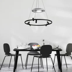 Sklep Kaja Designerska lampa wisząca obręcz LP-907/1P BK ALMERIA | Kaja Store