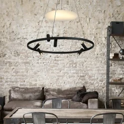 Sklep Kaja Designerska lampa wisząca obręcz LP-907/1P BK ALMERIA | Kaja Store