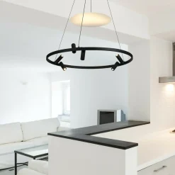Sklep Kaja Designerska lampa wisząca obręcz LP-907/1P BK ALMERIA | Kaja Store