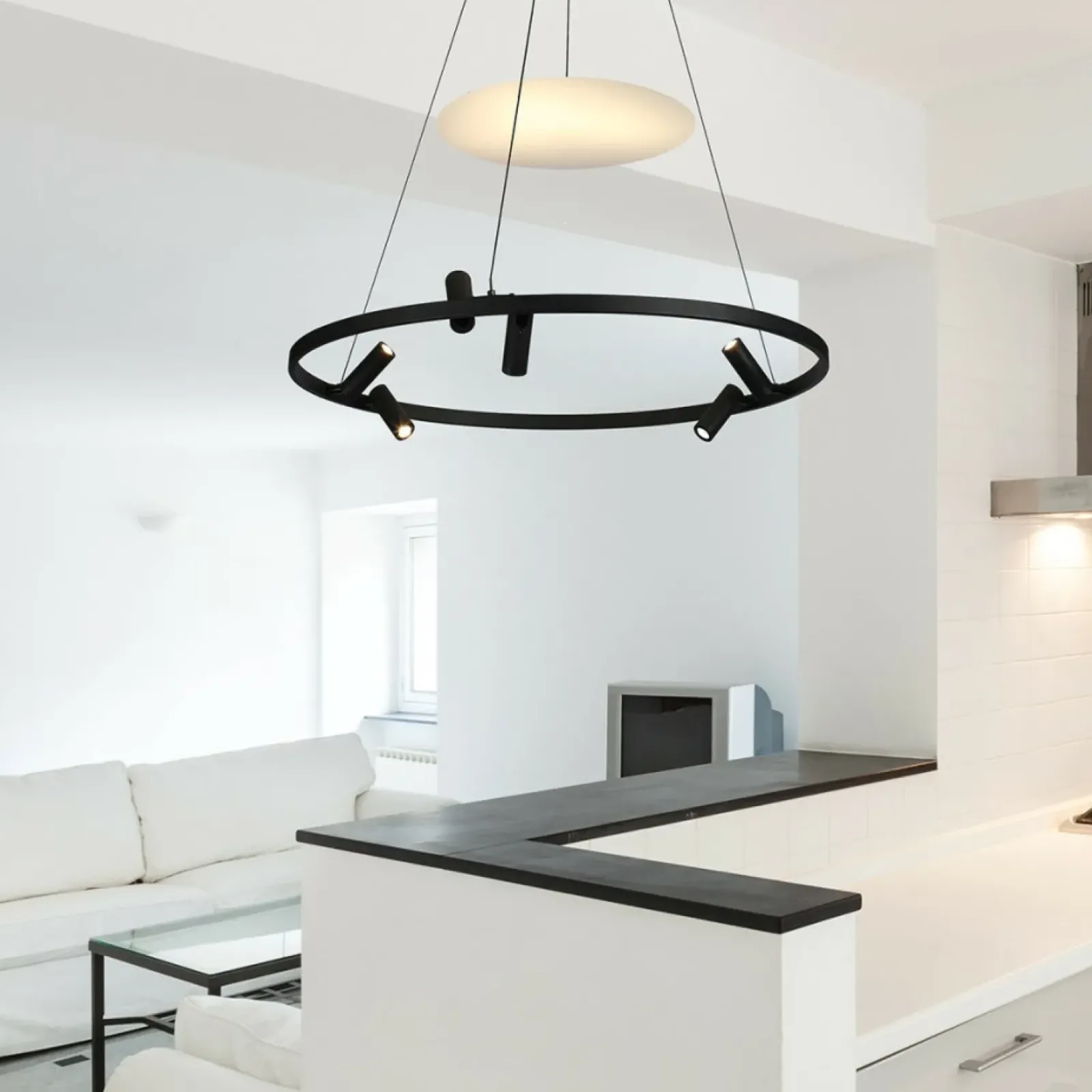 Sklep Kaja Designerska lampa wisząca obręcz LP-907/1P BK ALMERIA | Kaja Store