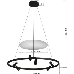 Sklep Kaja Designerska lampa wisząca obręcz LP-907/1P BK ALMERIA | Kaja Store