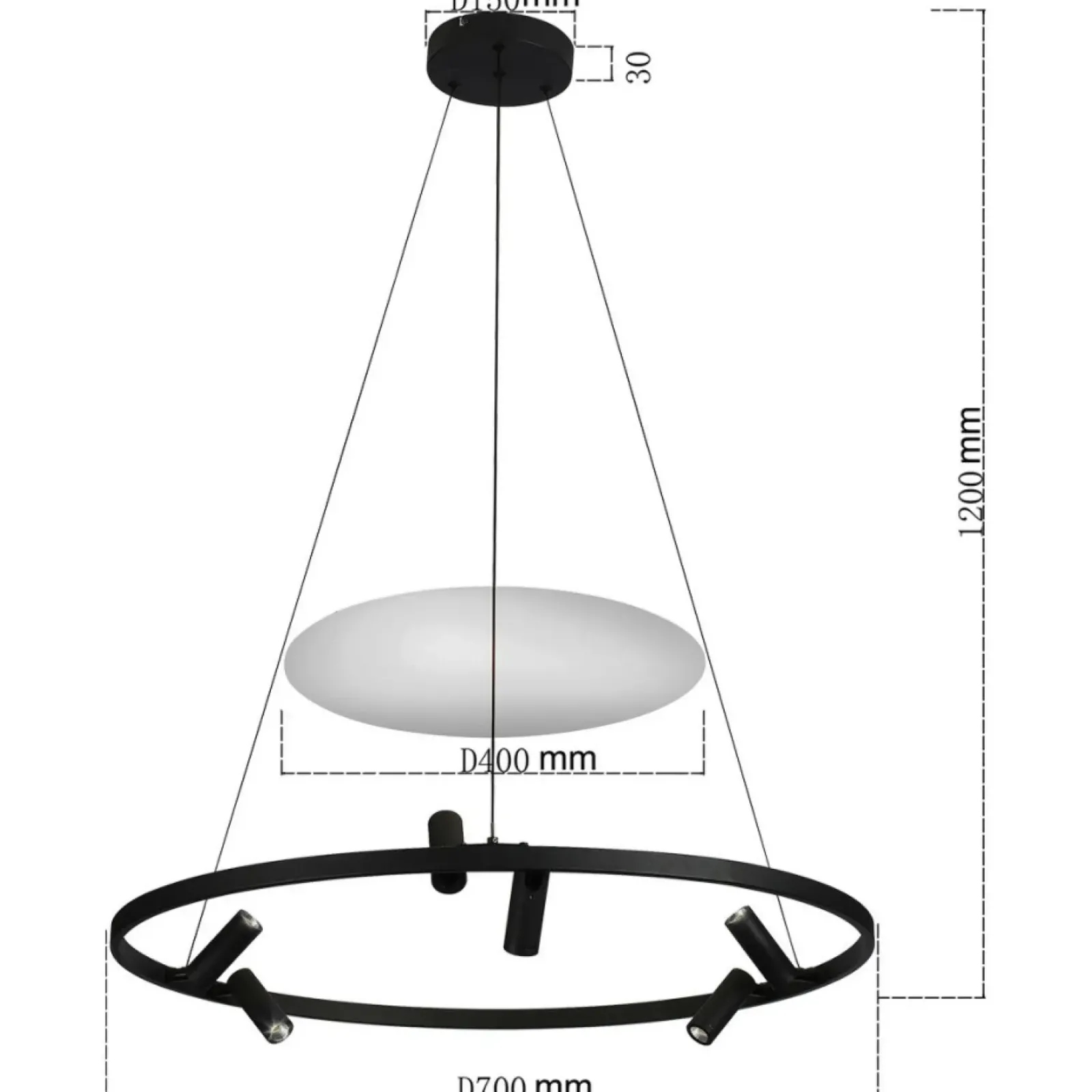 Sklep Kaja Designerska lampa wisząca obręcz LP-907/1P BK ALMERIA | Kaja Store