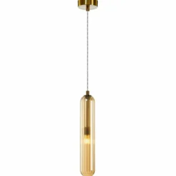 Sklep Kaja Designerska lampa wisząca z bursztynowym kloszem ML0338 PAX | Kaja Clearance