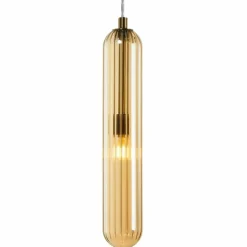 Sklep Kaja Designerska lampa wisząca z bursztynowym kloszem ML0338 PAX | Kaja Clearance