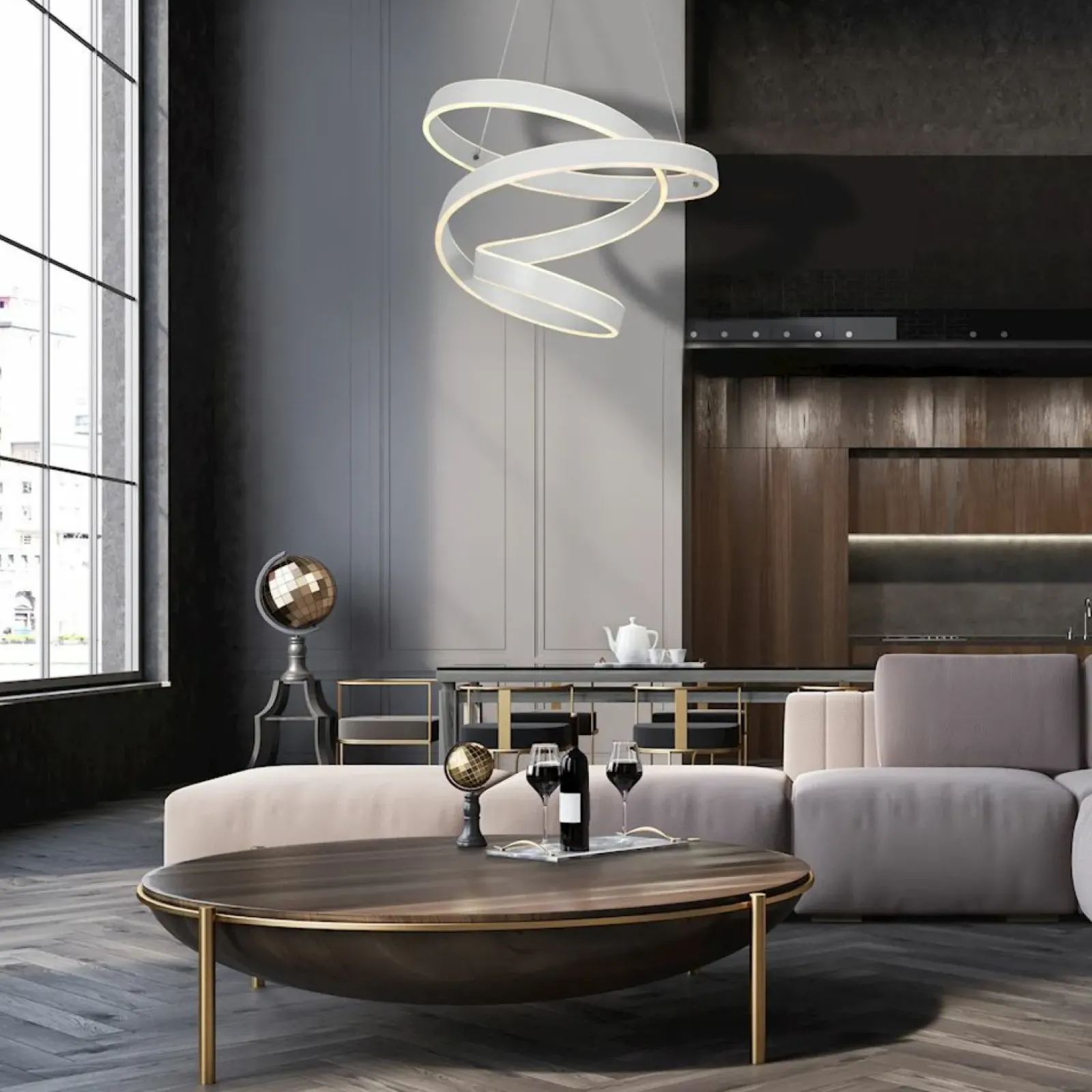 Sklep Kaja Designerska lampa wisząca zawijas ML5492 ANDROMEDA | Kaja Oświetlenie Sale