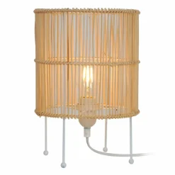 Sklep Kaja Designerska lampka nocna z drewnianym abażurem T19073D-D20 - EDIN* Nowoczesne Lampki Stołowe
