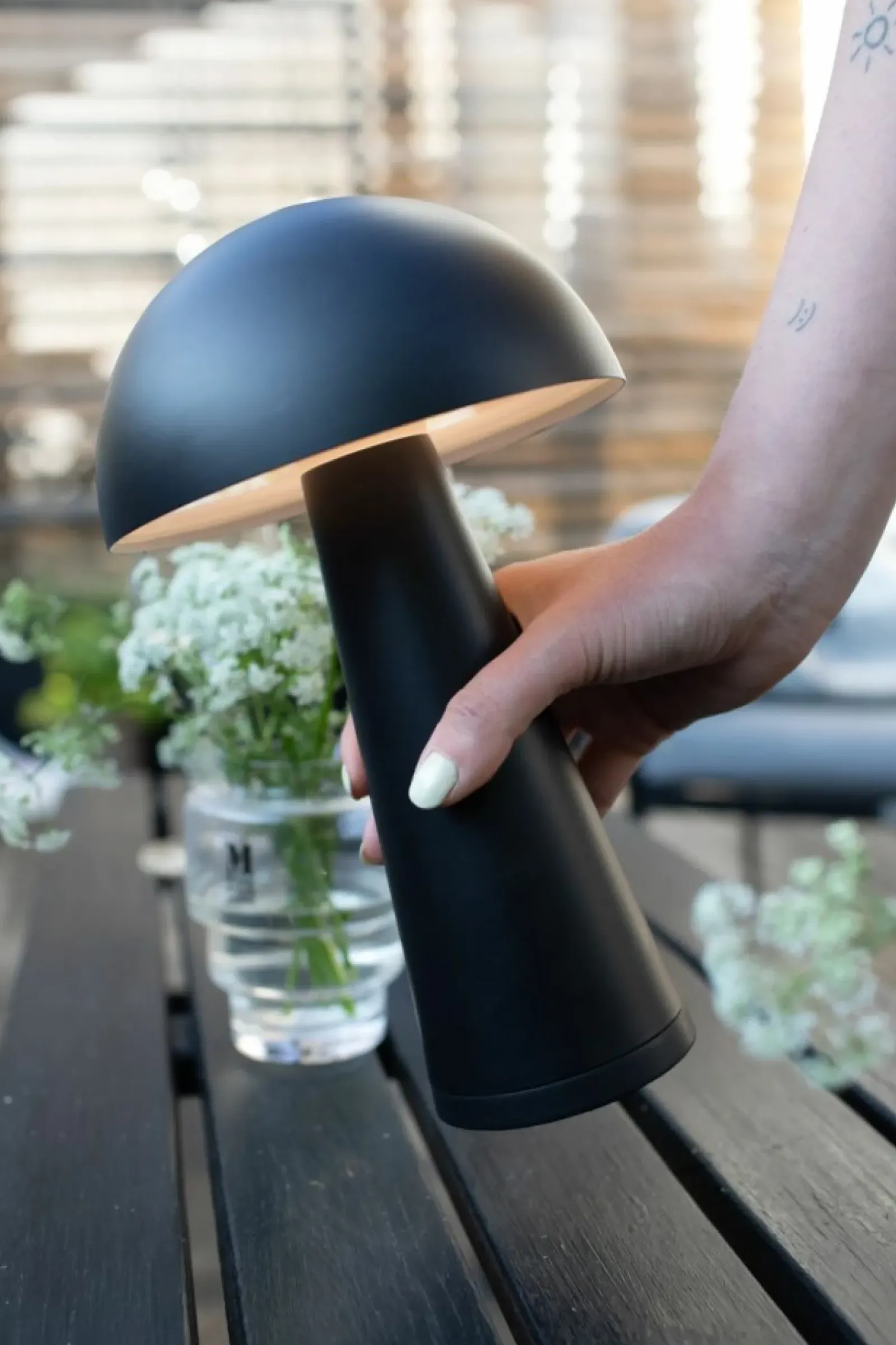 Sklep Kaja Designerska lampka stołowa LED - ładowana 108655 FUNGI | Kaja* Lampki Biurkowe|Nowoczesne Lampki Stołowe