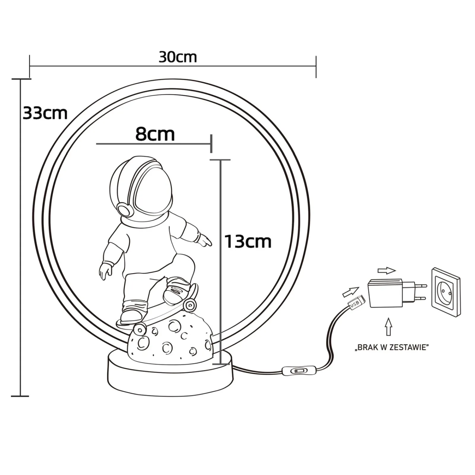Sklep Kaja Designerska lampka stołowa dla dzieci EX15S016-1 ASTRONAUTA | Kaja* Lampy Led