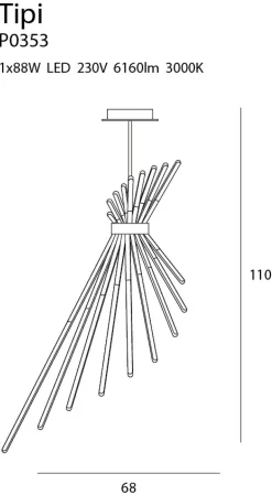 Sklep Kaja Designerska, ledowa lampa wisząca do kuchni MX P0353 TIPI | Kaja New