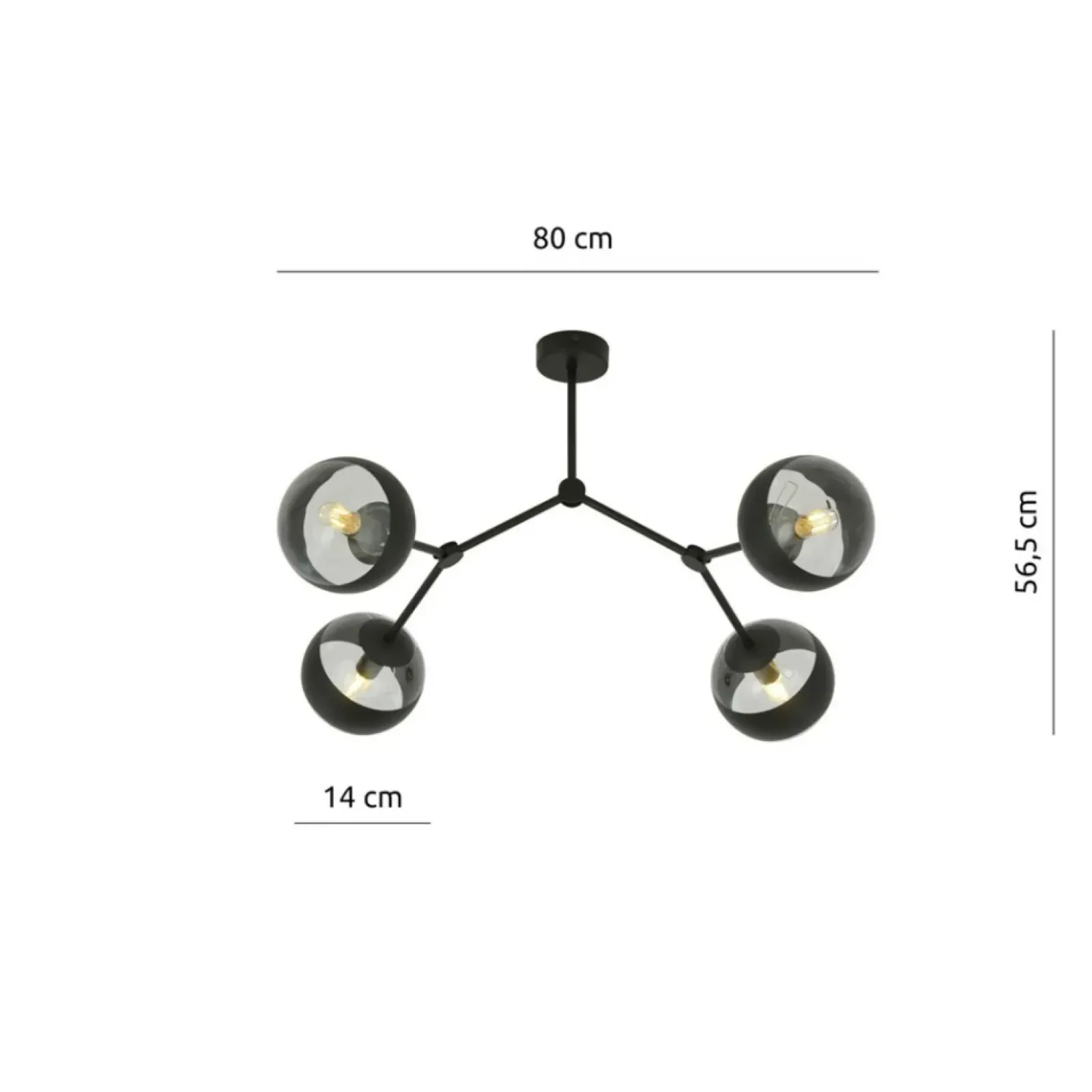 Sklep Kaja Designerska, loftowa lampa sufitowa do sypialni 1135/4 SPACE | Kaja Outlet